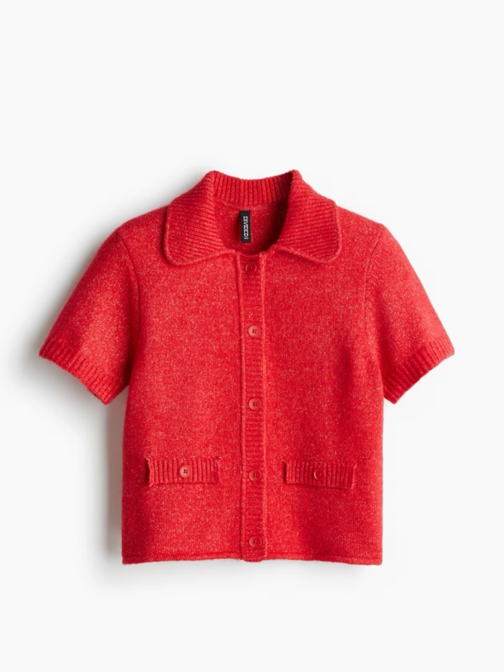 H&M Red Short-Sleeve Button Cardigan Sweater Size M NWT